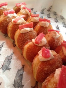 rhubarb doughnuts