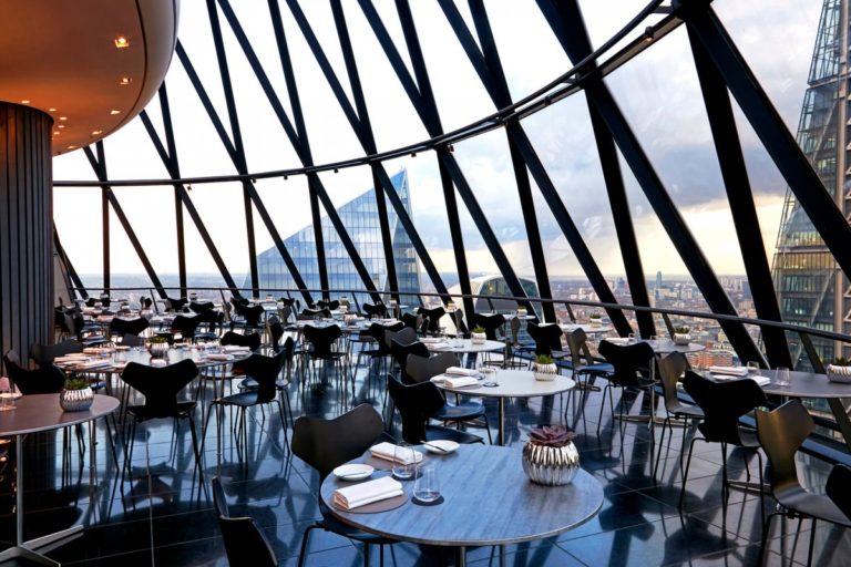 Searcys reopens The Gherkin restaurant – on a higher floor and with ...